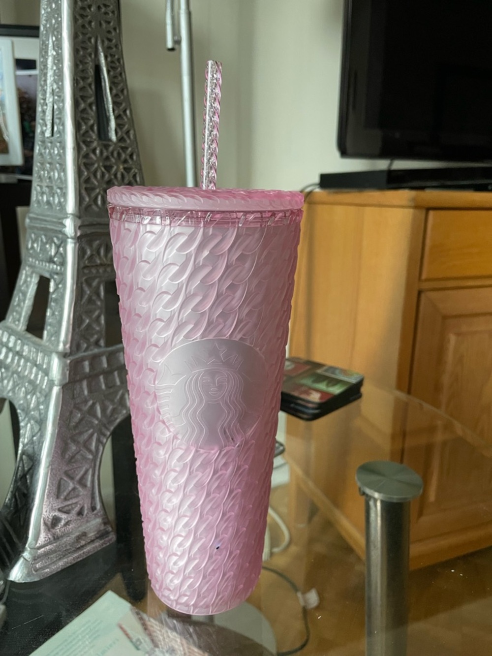 Starbucks Light Pink Textured Reusable Tumbler with Straw